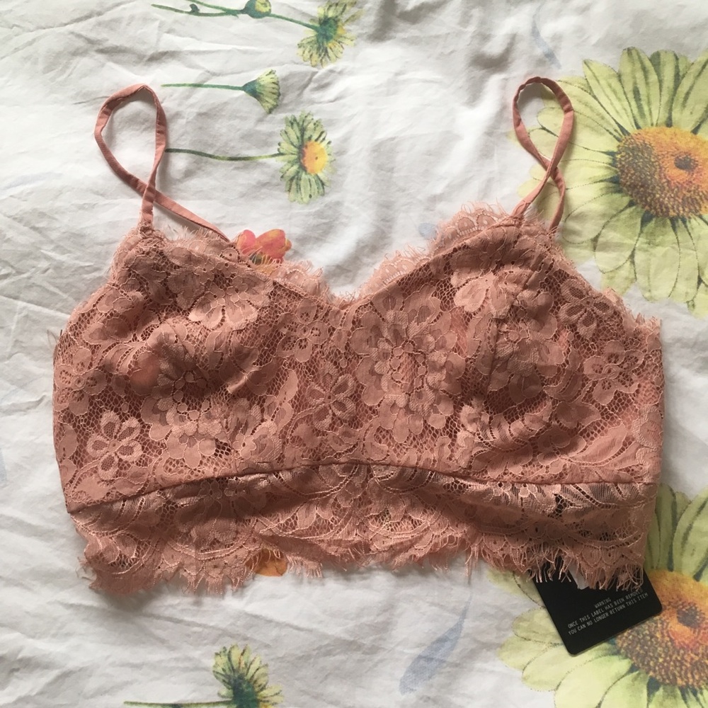 Blush Missguided Eyelash Lace Bralet